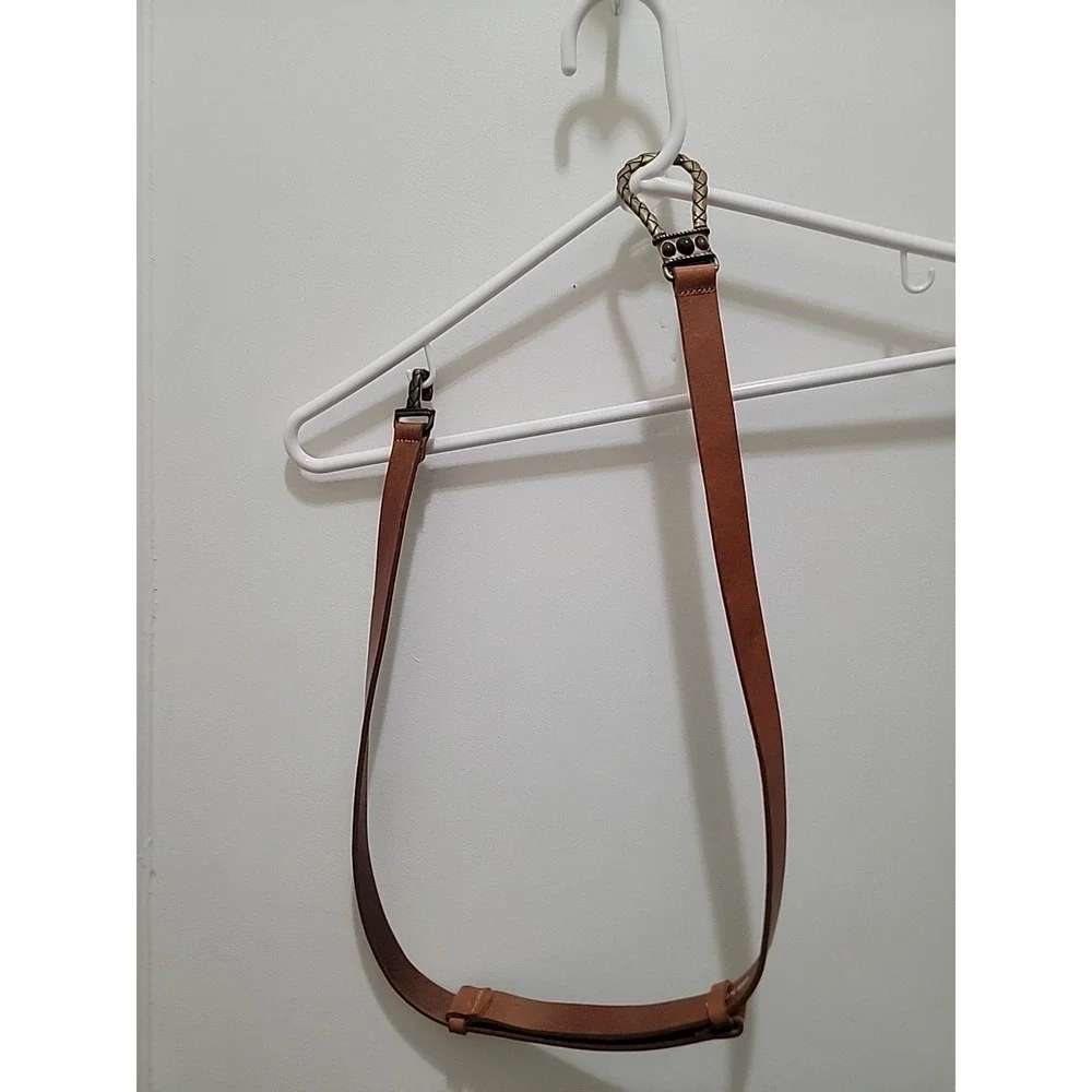 Chico's Adjustable Slide Genuine Leather Belt Women's Sz S/M Brown 25925 Max 36